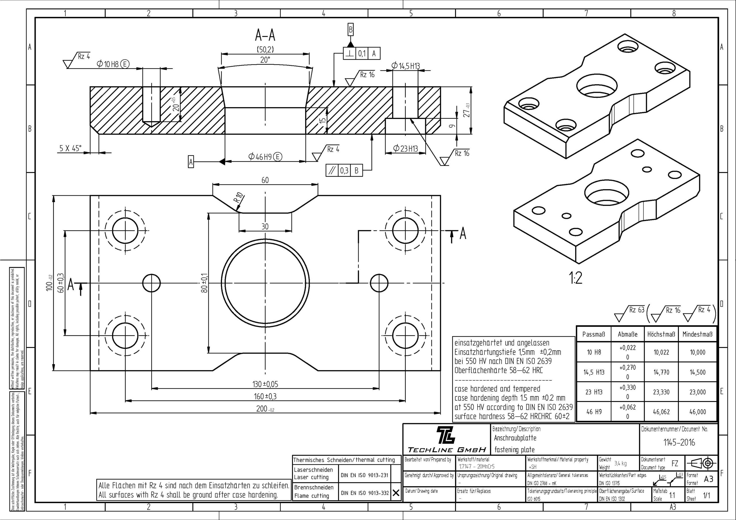CAD-Modell Platte
